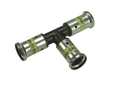 Henco t-stuk 26mm pers gas