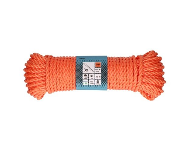 Touw 8mm oranje p/30mtr.