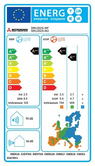 Mitsubishi split airco 2.5kw + wifi wit