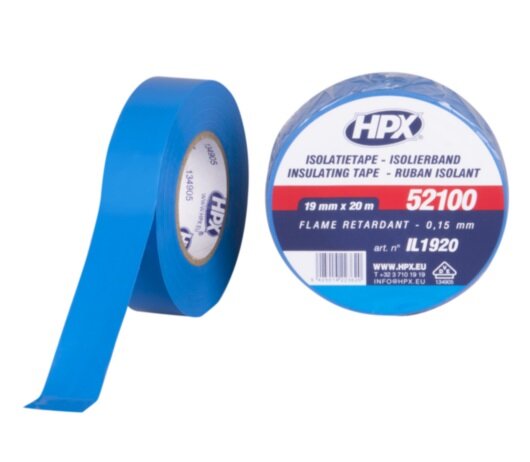 Isolatietape 19mm blauw p/20mtr.