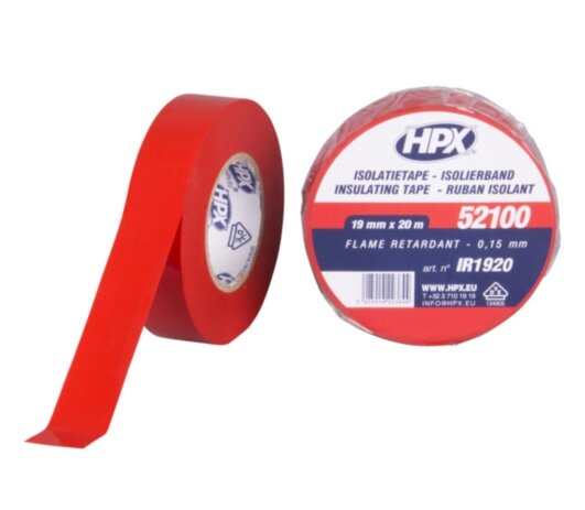 Isolatietape 19mm rood p/20mtr.