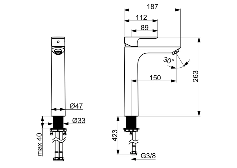 Hansa basic wastafelmengkraan chroom l-size