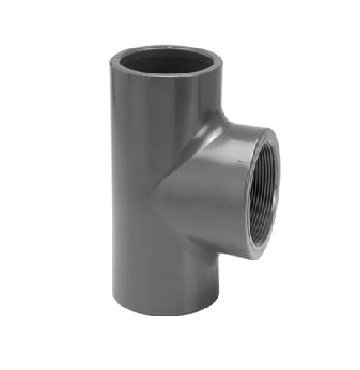 Pvc t-stuk 50×1 1/2″ bi.dr.x50mm + ring 16bar