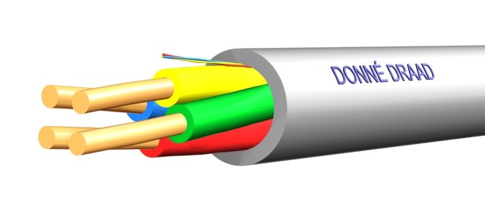 Wandkabel 4×0.8mm2 p/100mtr.