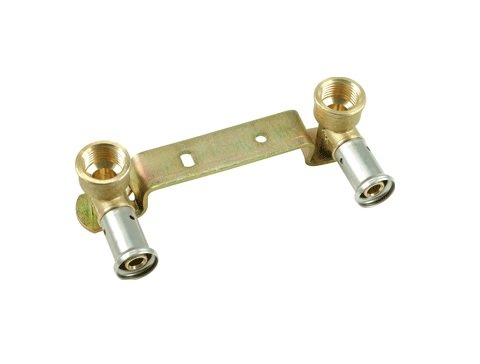 Henco dubb muurplaat hoog 16×1/2″ messing pers