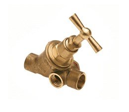 Stopkraan 22mm soldeer + aftap