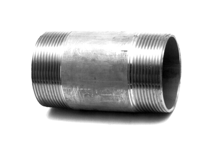 RVS pijpnippel 1 1/4”x80mm