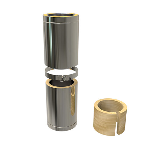 Paspijp  125mm L=350-500mm rvs dubbelw