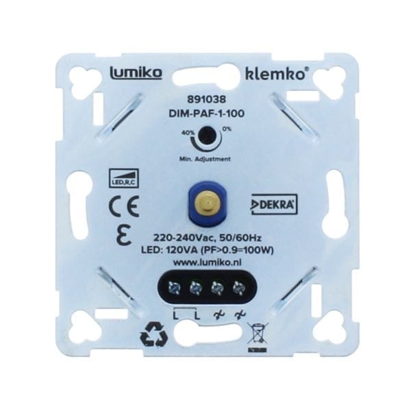 Klemko led dimmer 100watt p/5st. - Afbeelding 1