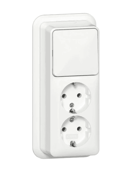 Gira combinatie 2-voudig + ra opbouw wit