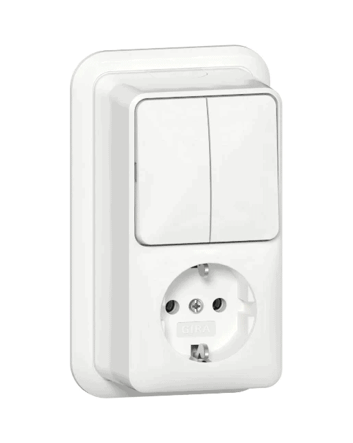 Gira combinatie serie + ra opbouw wit