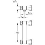 Grohe costa-L douchemengkraan 150mm z/kopp - Thumbnail Image 2