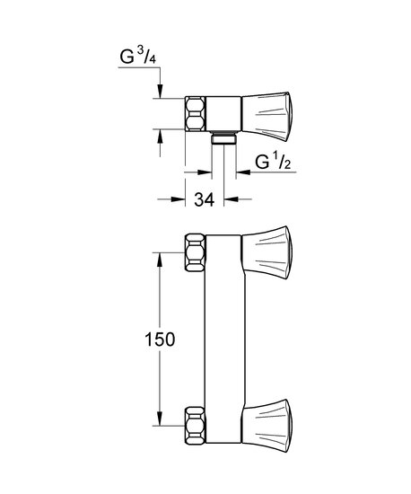 Grohe costa-L douchemengkraan 150mm z/kopp - Afbeelding 2