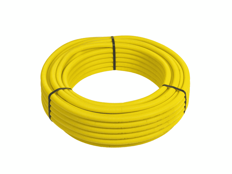 Henco slang + mantel 16x2mm geel p/25mtr. gas
